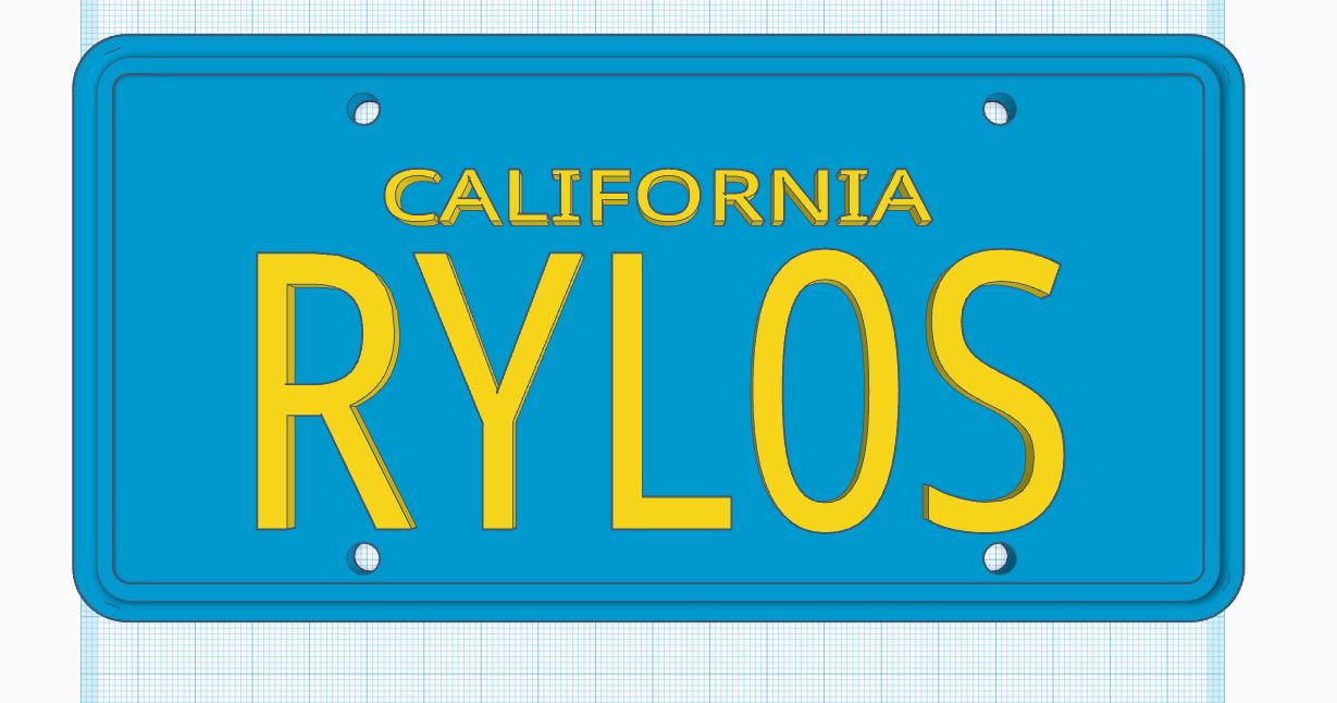 Rylos license plate model