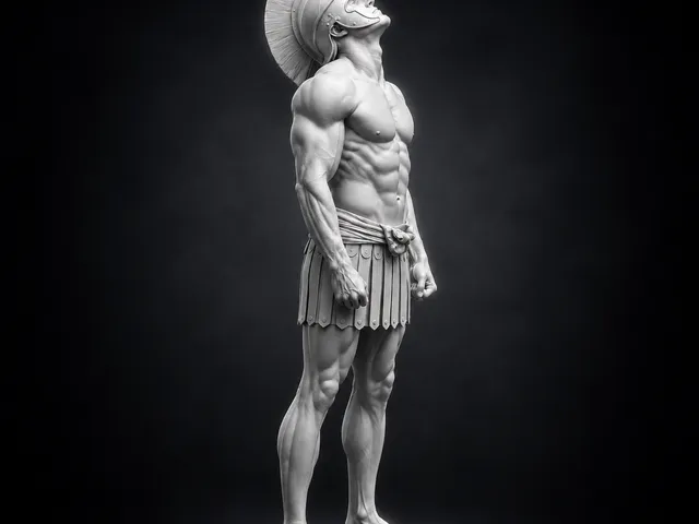 Spartan Warrior Statue STL | Ancient Greek Soldier Sculpture | Muscular Gladiator 3D Print Model