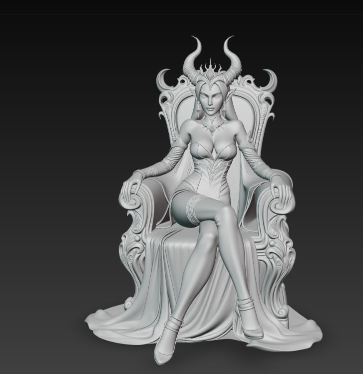 sexy demon queen sitting on the throne 2 — thumbnail 3