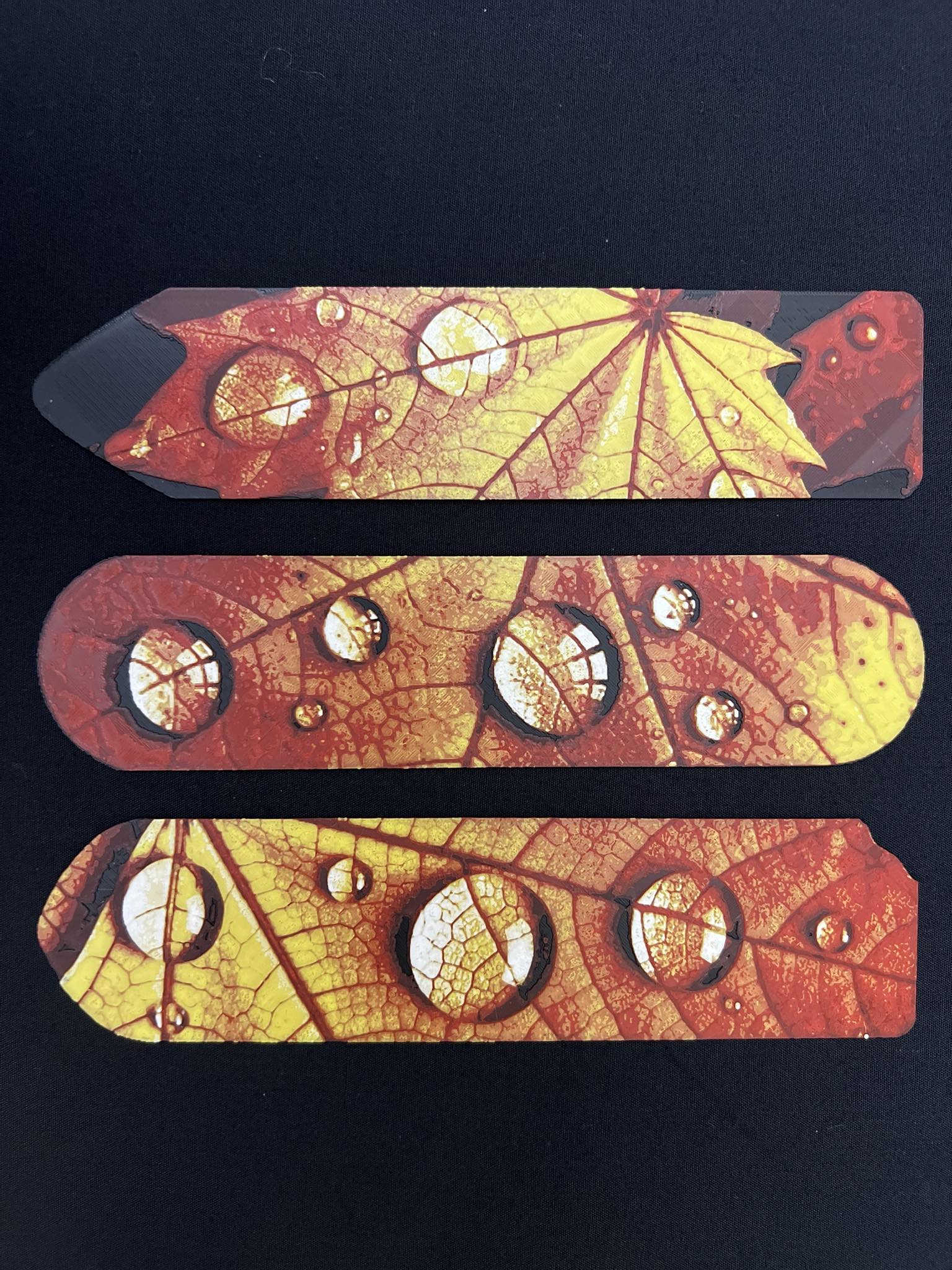 Droplets on Autumn Leaves Bookmark set
