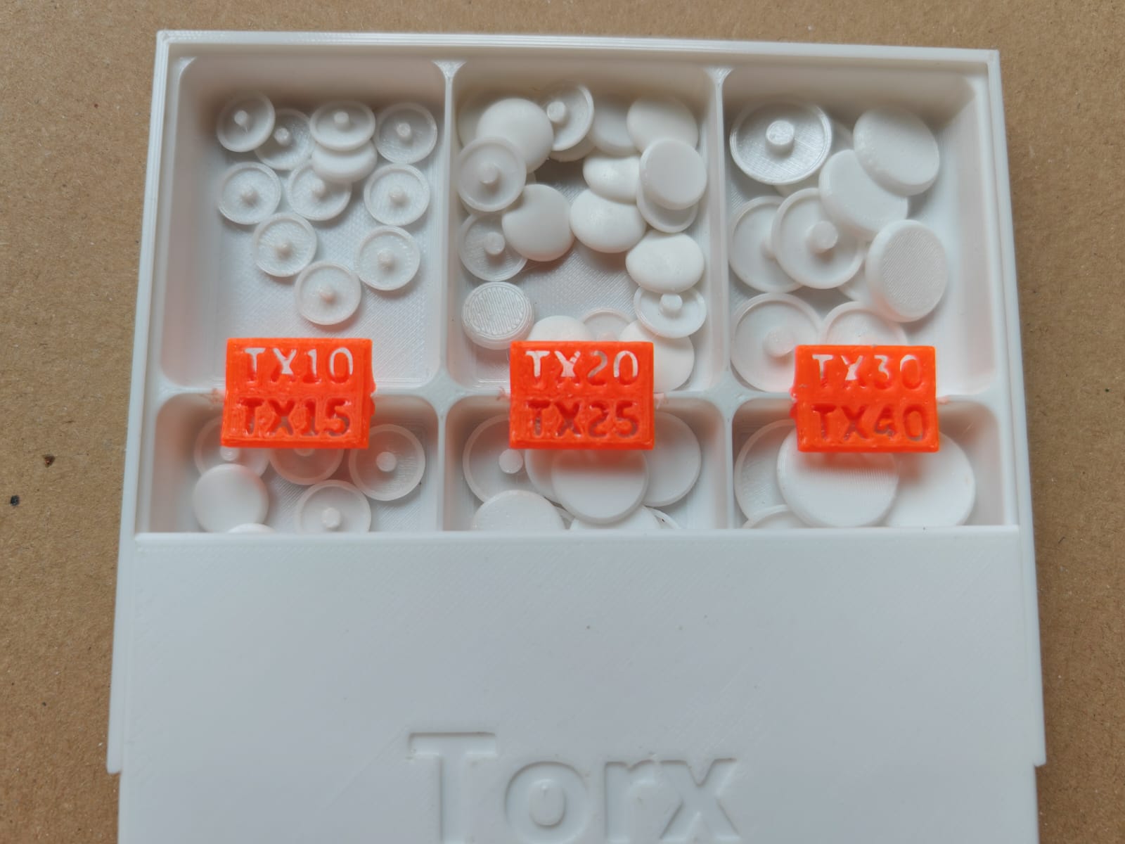 Box for Torx caps