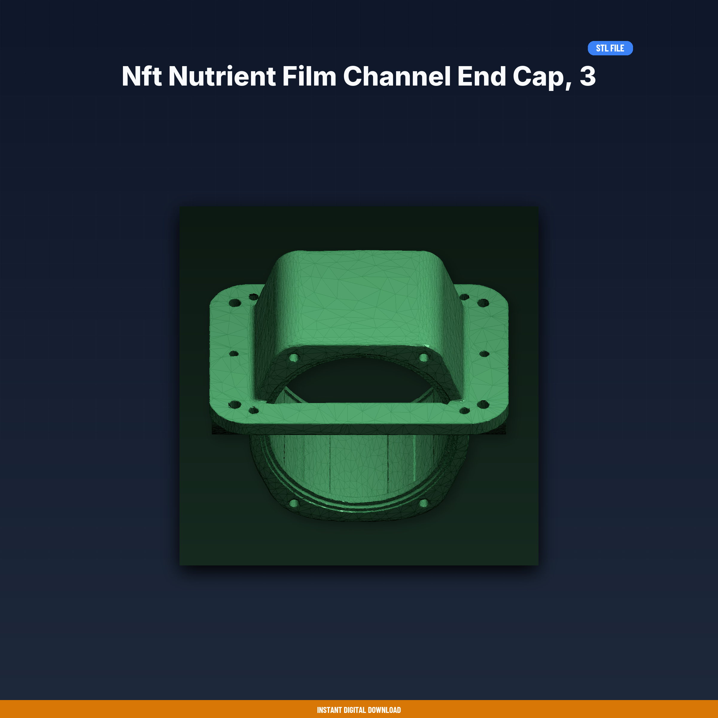 Nft Nutrient Film Channel End Cap, 3 Inch Pipe Size, Watertight - 3D Printable STL File