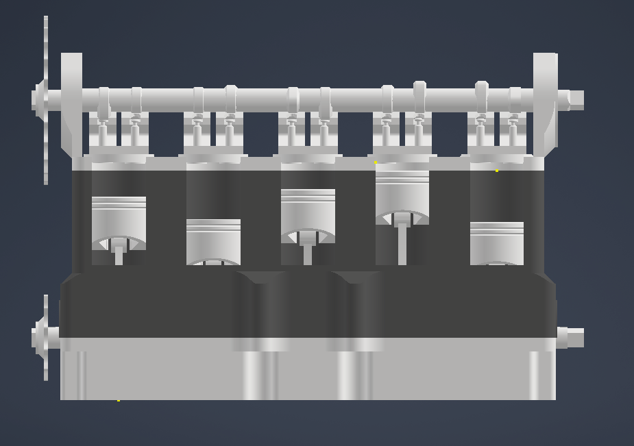 I5 Inline Engine Model | Functional Pistons, Valves & Timing Chain — miniatura 4