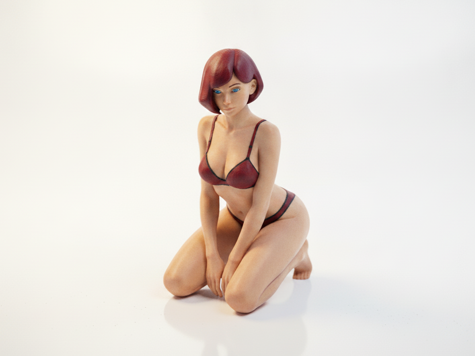 Elegant Asian Lady Figurine Female Figure 3D Printable