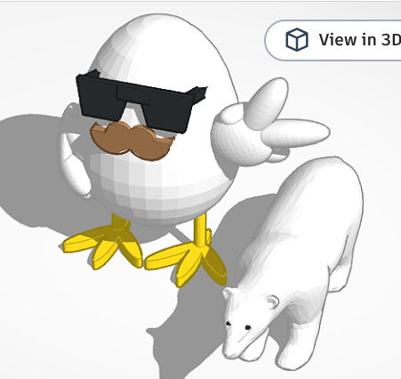 Just a chicken dude with a polar bear,Idk
