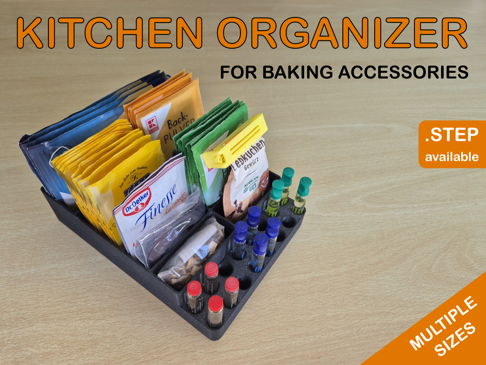 Kitchen packet organizer / baking accessories (Aufbewahrungsbox für Backutensilien)