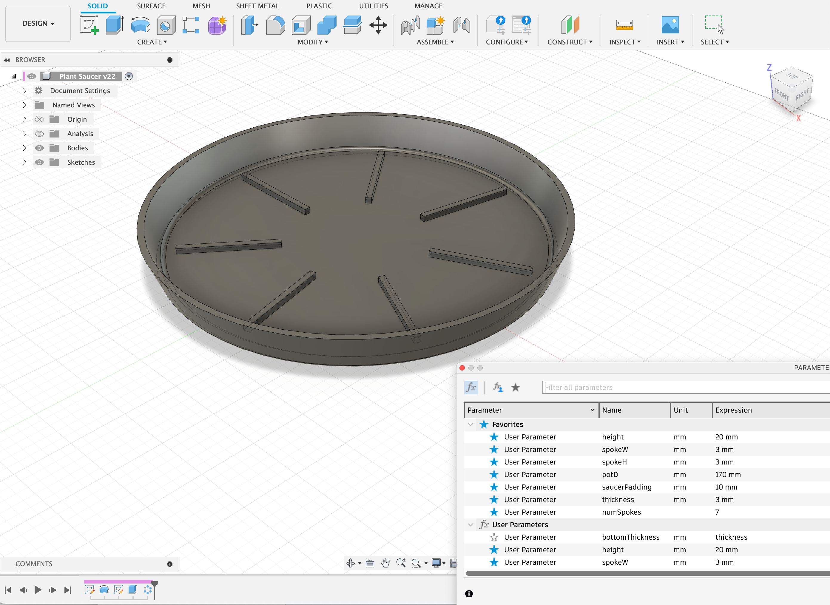 [WIP] Parameterized Plant Saucer