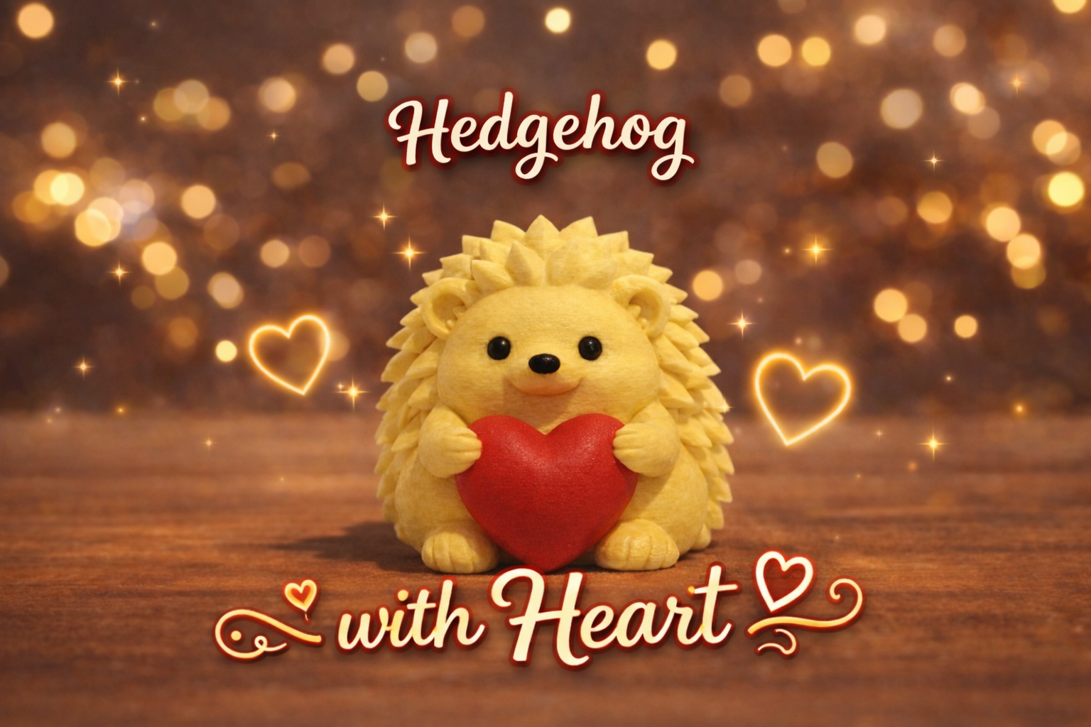 Cute Hedgehog with Heart 3D model by 3D4pets