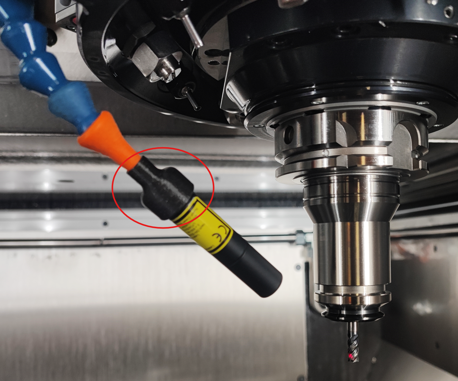 CNC cooling align with laser adapter