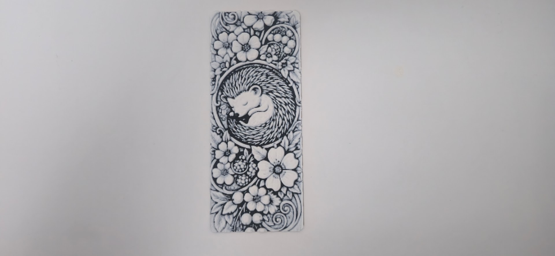 Cute Hedgehog Sleeping Flower Bookmark