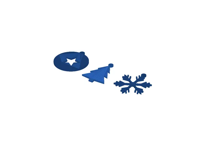 Christmas Ornaments Set of 3 — Bauble, Tree & Snowflake, Support-Free
