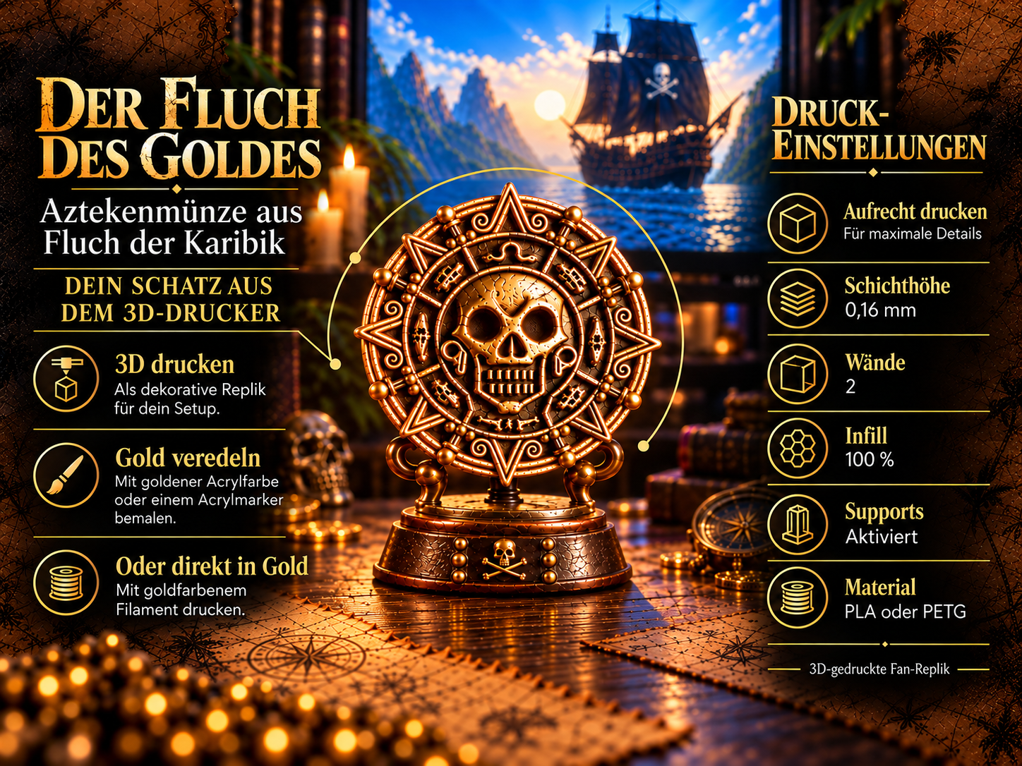 Pirates of the Caribbean – Cursed Aztec Gold Coin