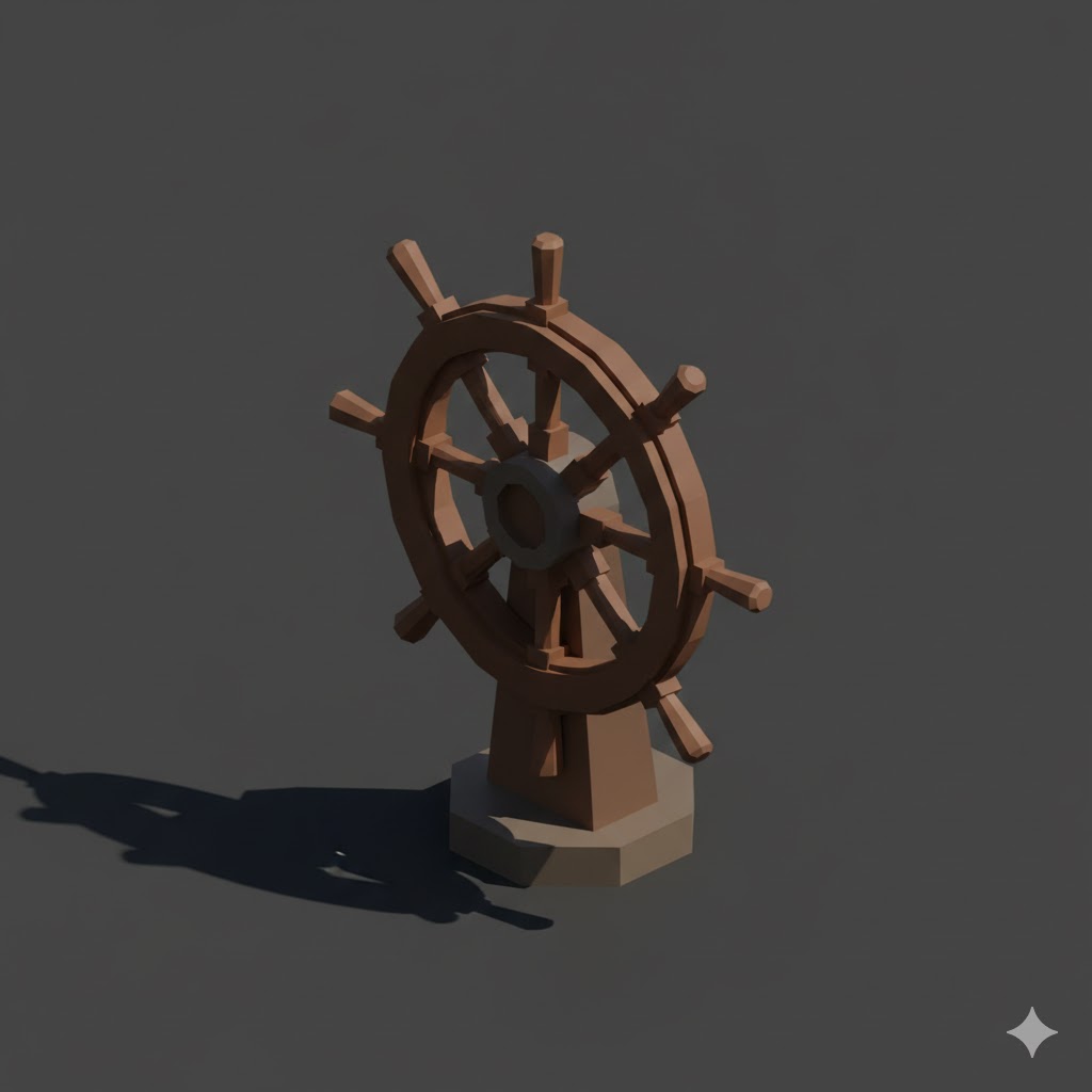 Low Poly Ship Wheel