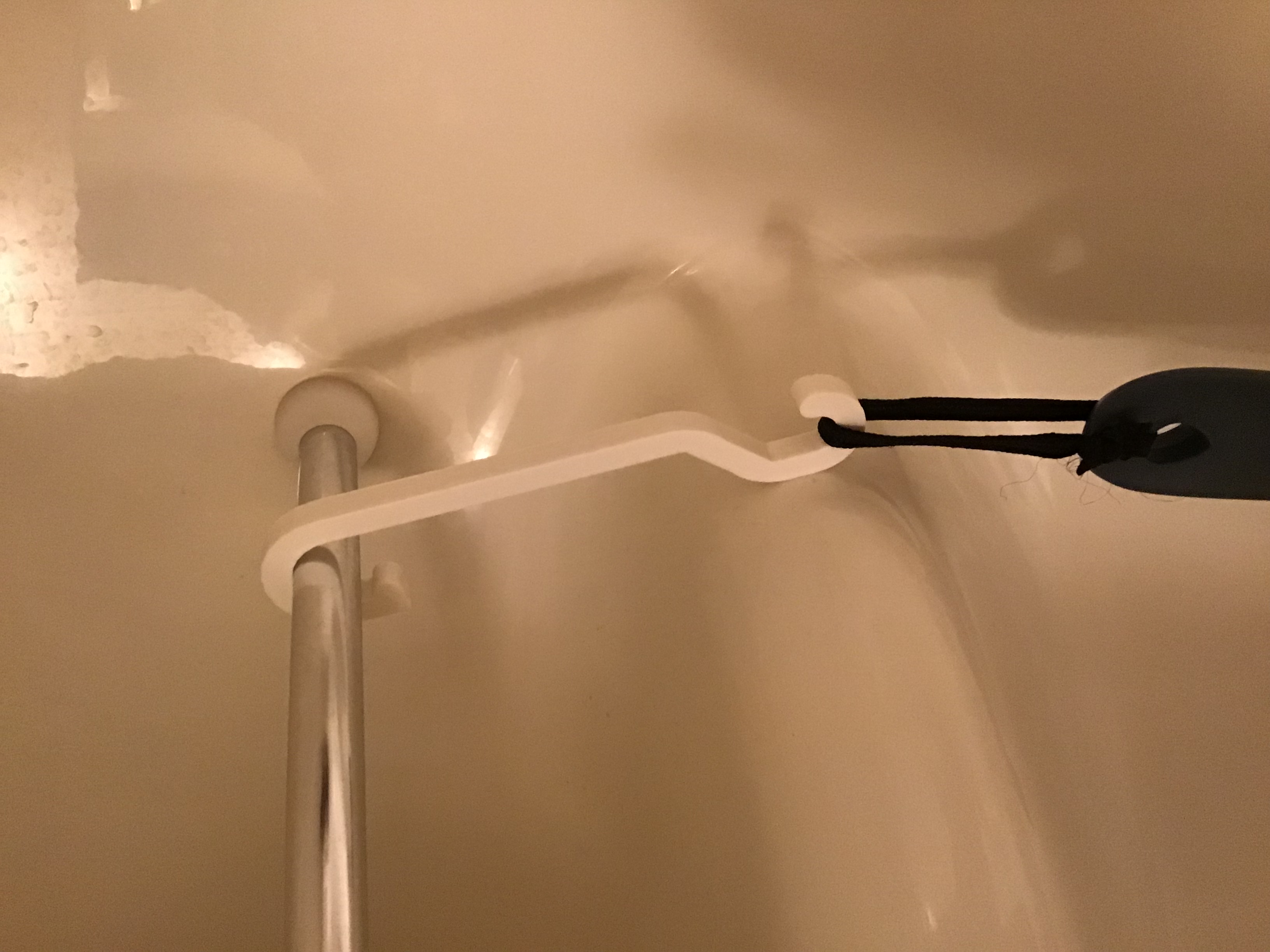 Bath/shower hook for rod around shelf by freddog Download free STL