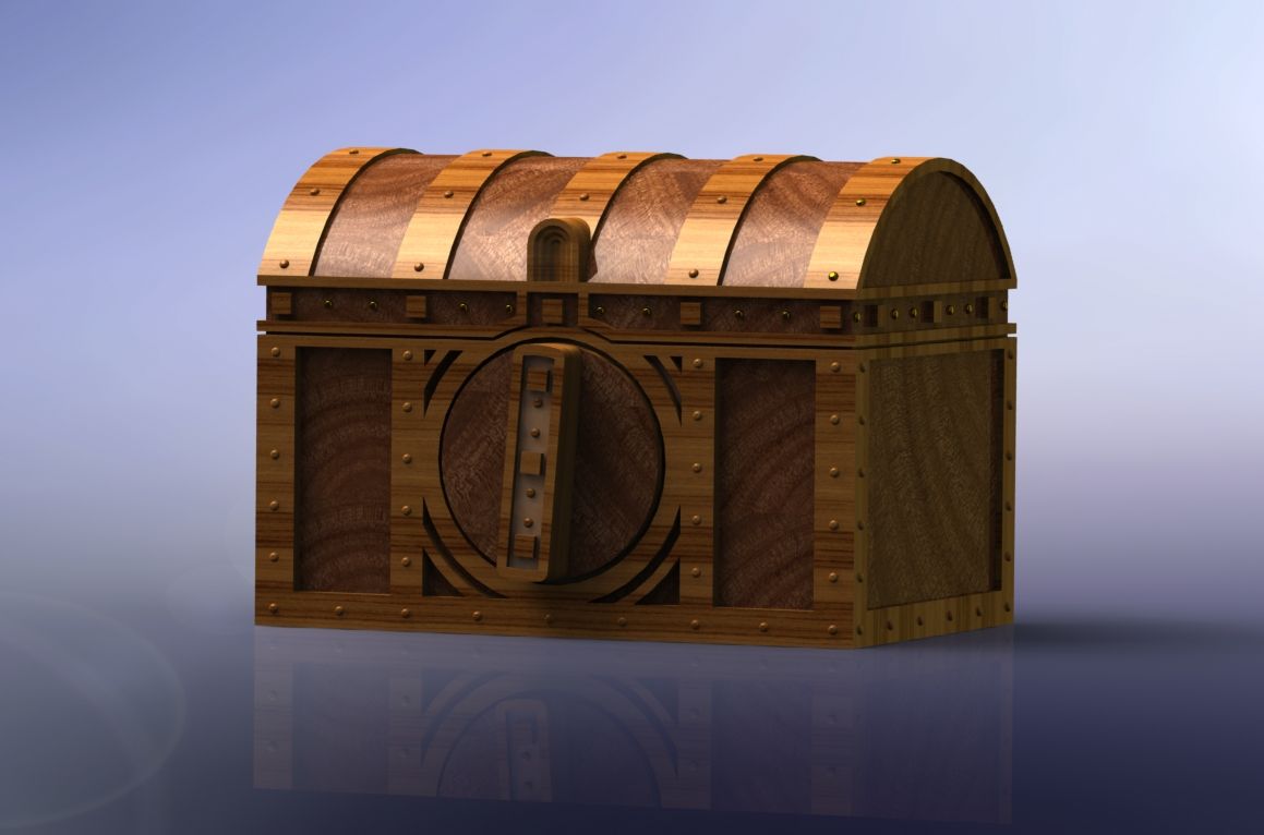 Treasure chest with magnetic lock