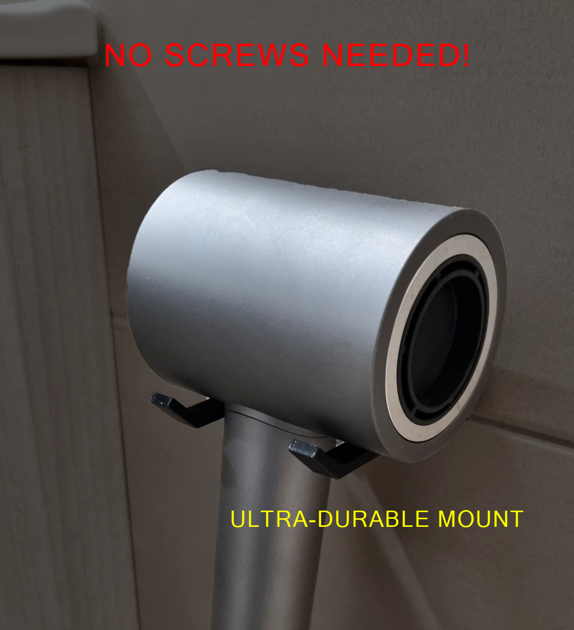 Indestructible Hairdryer Wall Mount – No Screws! (PETG Optimized)