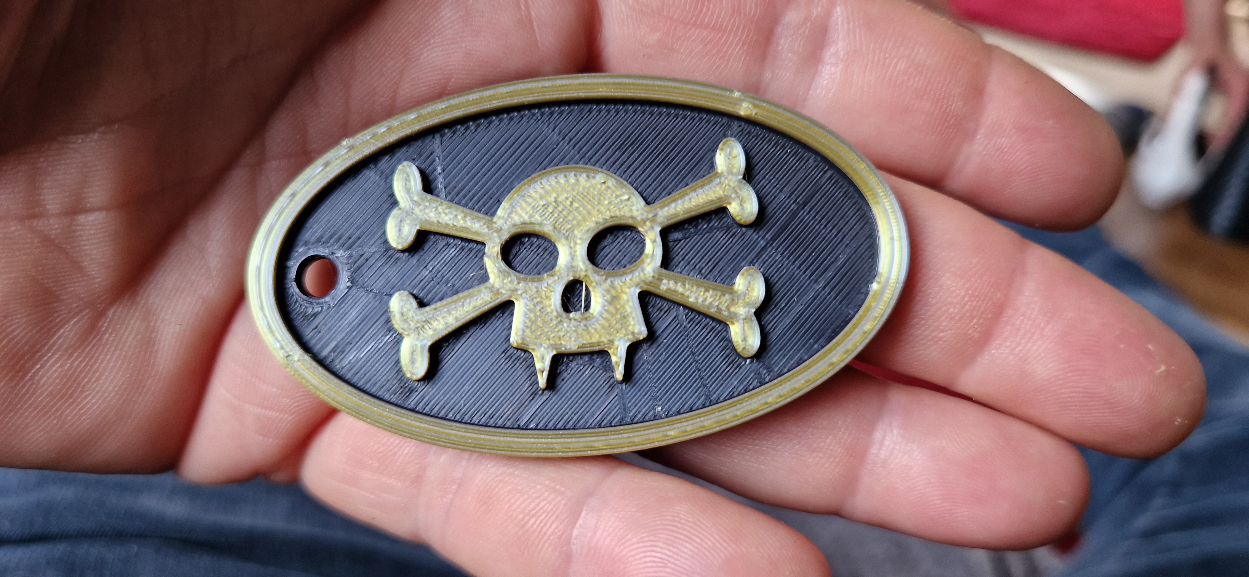 Vampire Skull X Bone Keychain