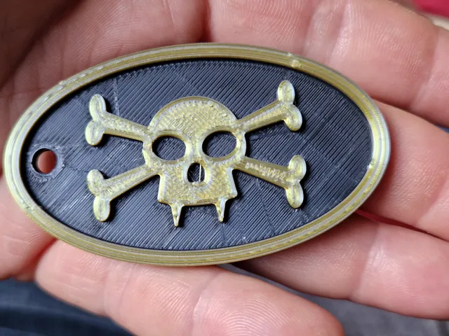 Vampire Skull X Bone Keychain