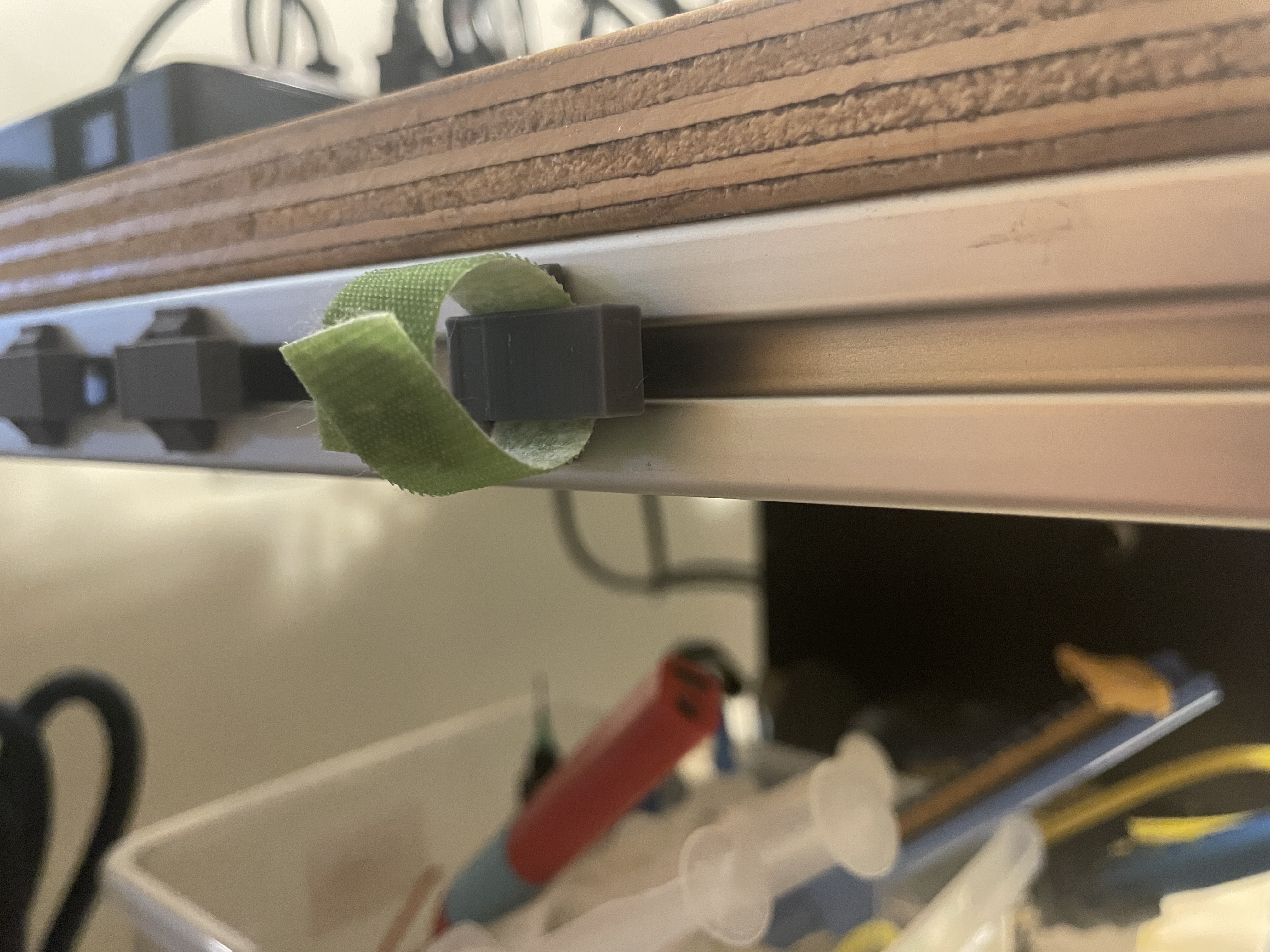 Twist-in Velcro strap holder for 10-series (25mm) slotted extrusion