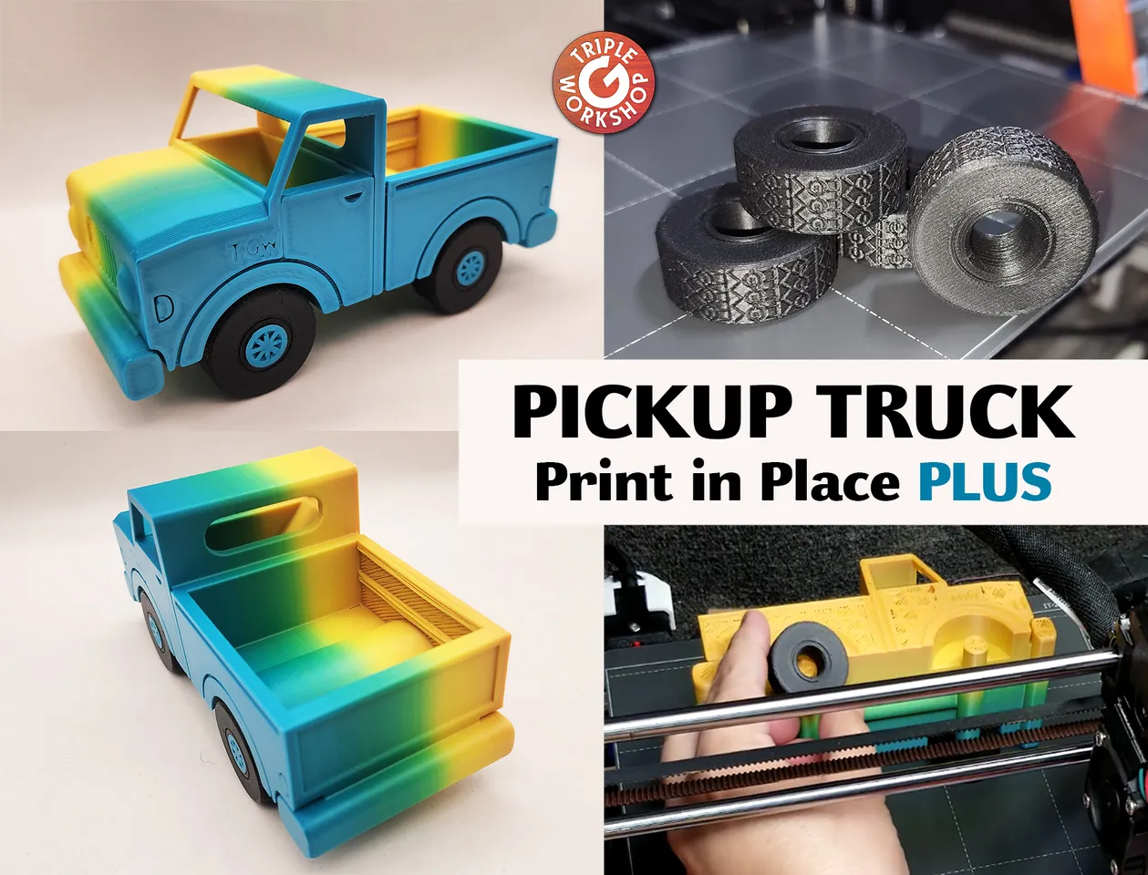 Pickup Truck - Print in Place PLUS (See Video) by Triple G Workshop |  Download free STL model | Printables.com