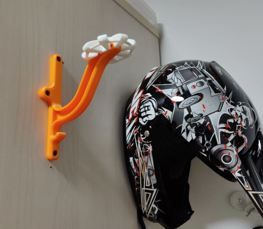 Motorcycle helmet holder