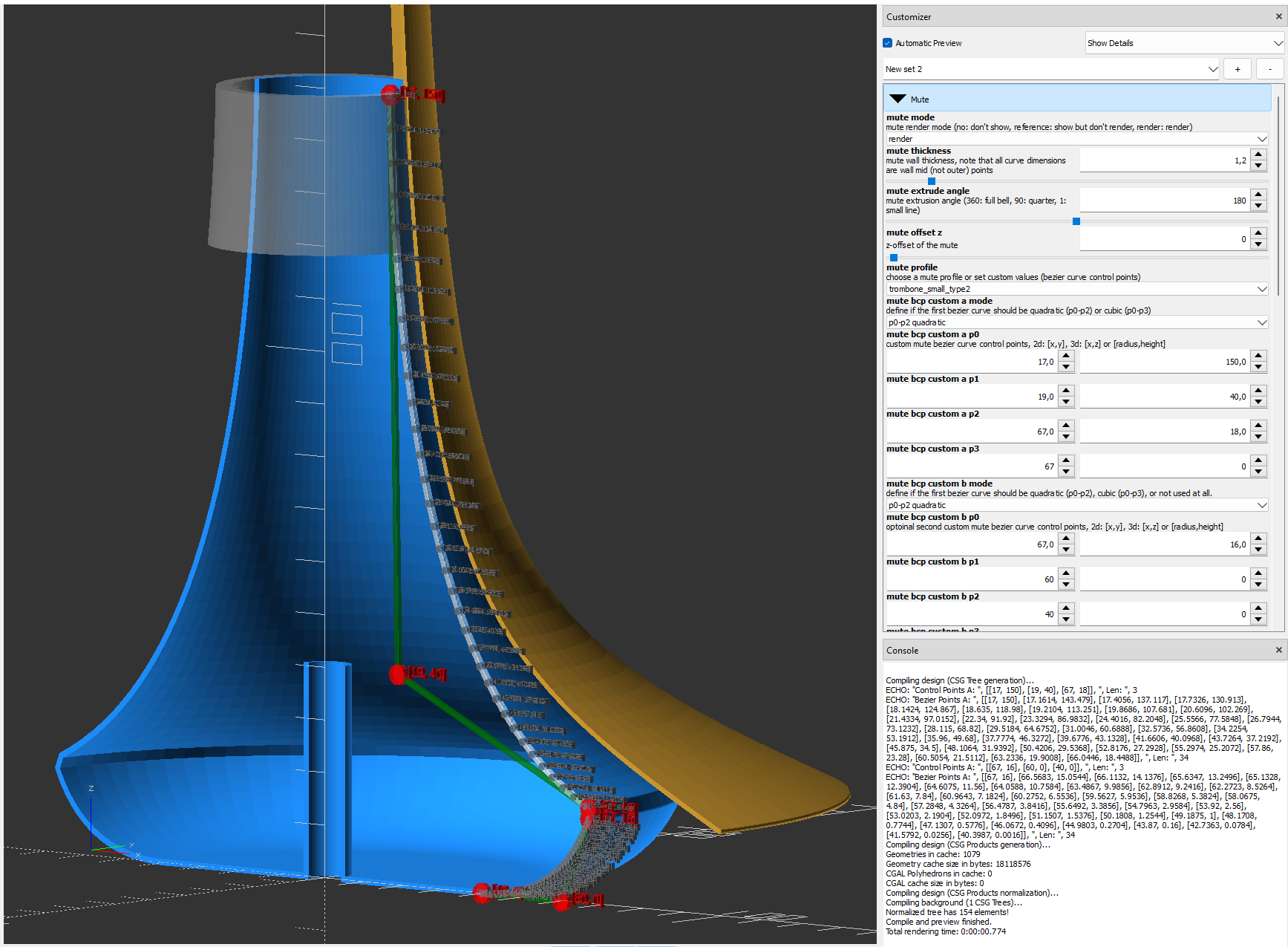 Custom practice mute for Trombone (Trumpet, Flugelhorn, etc.) by cbaoth