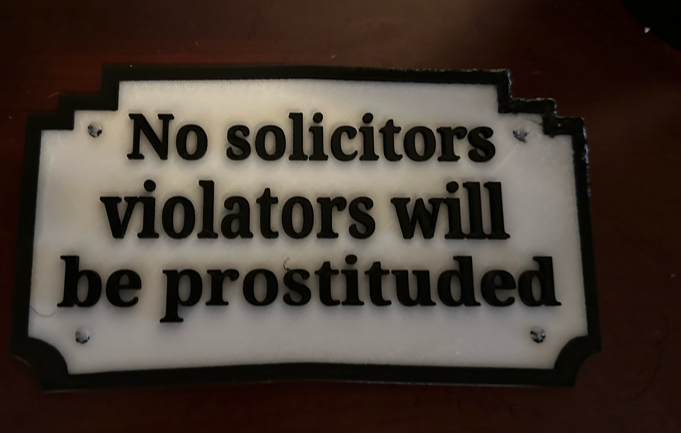 no solicitors