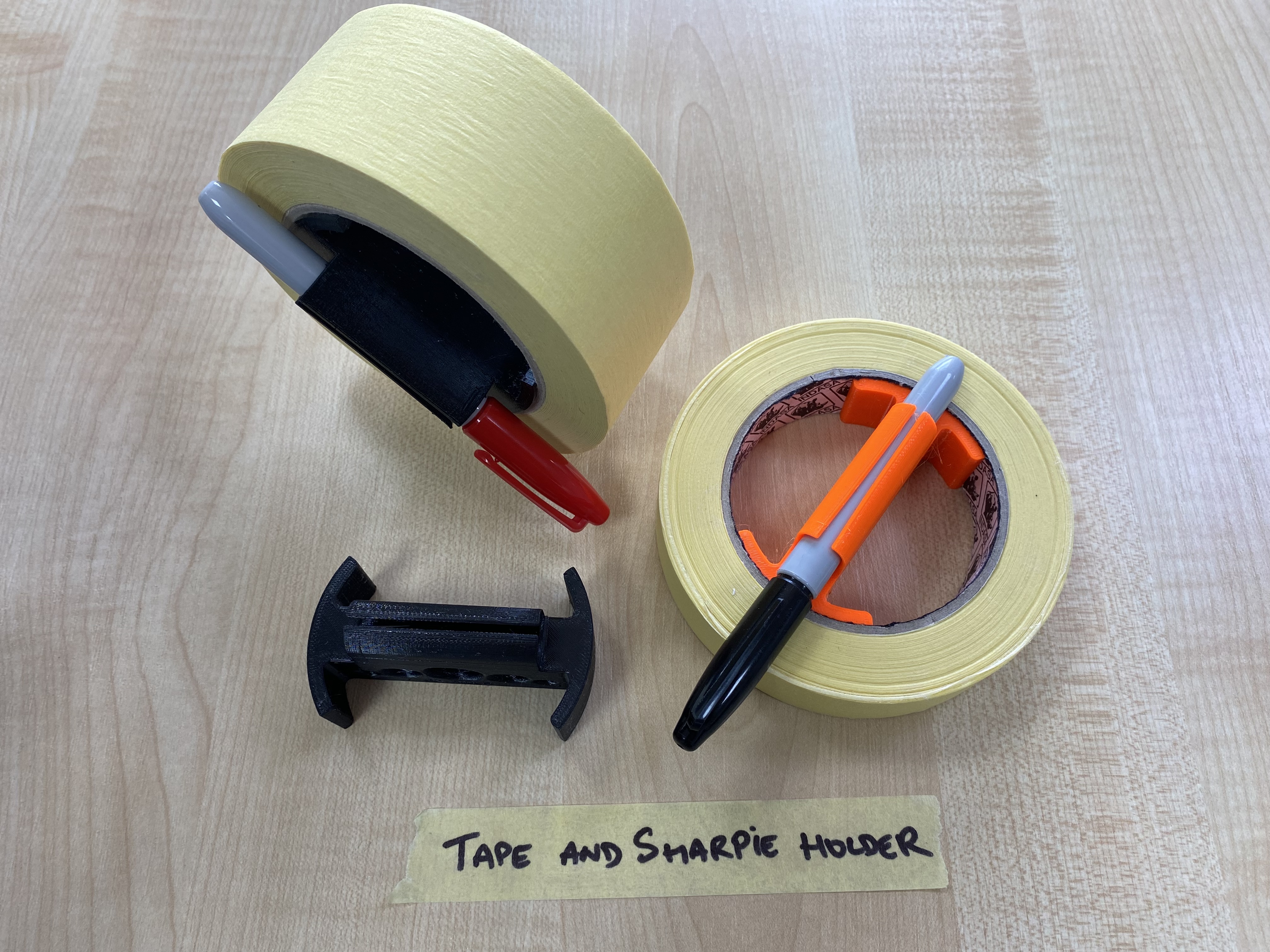 Tape and Sharpie Holder 3D model thumbnail
