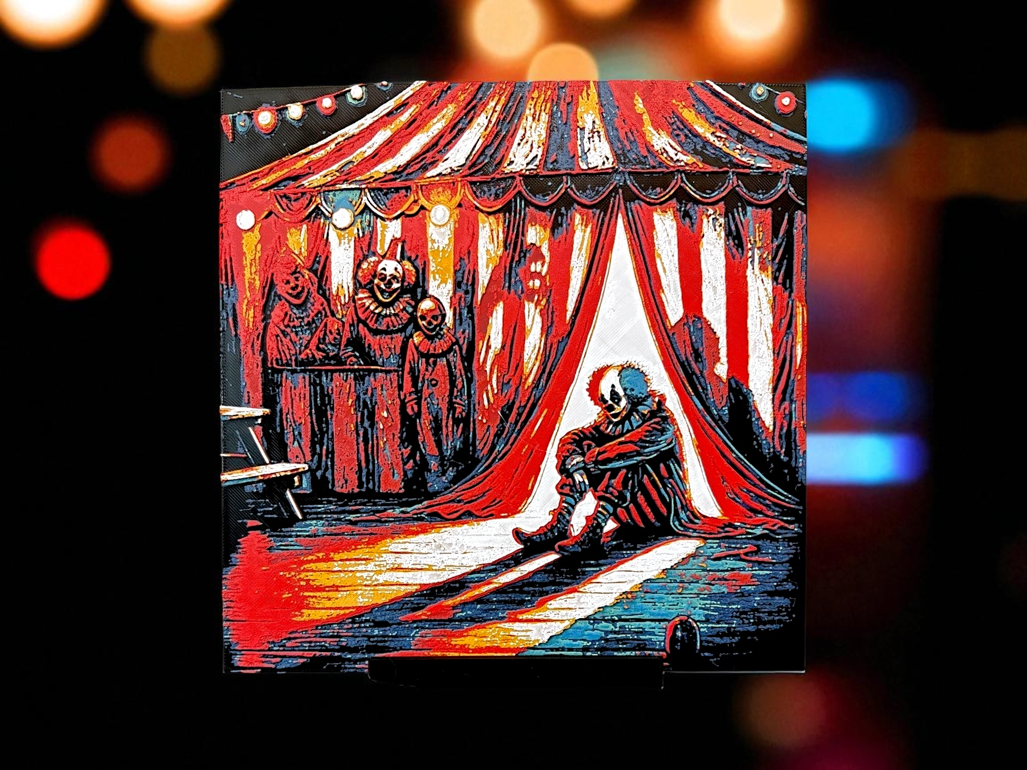 Circus Tent at Dusk - Creepy Clown - Halloween Hueforge