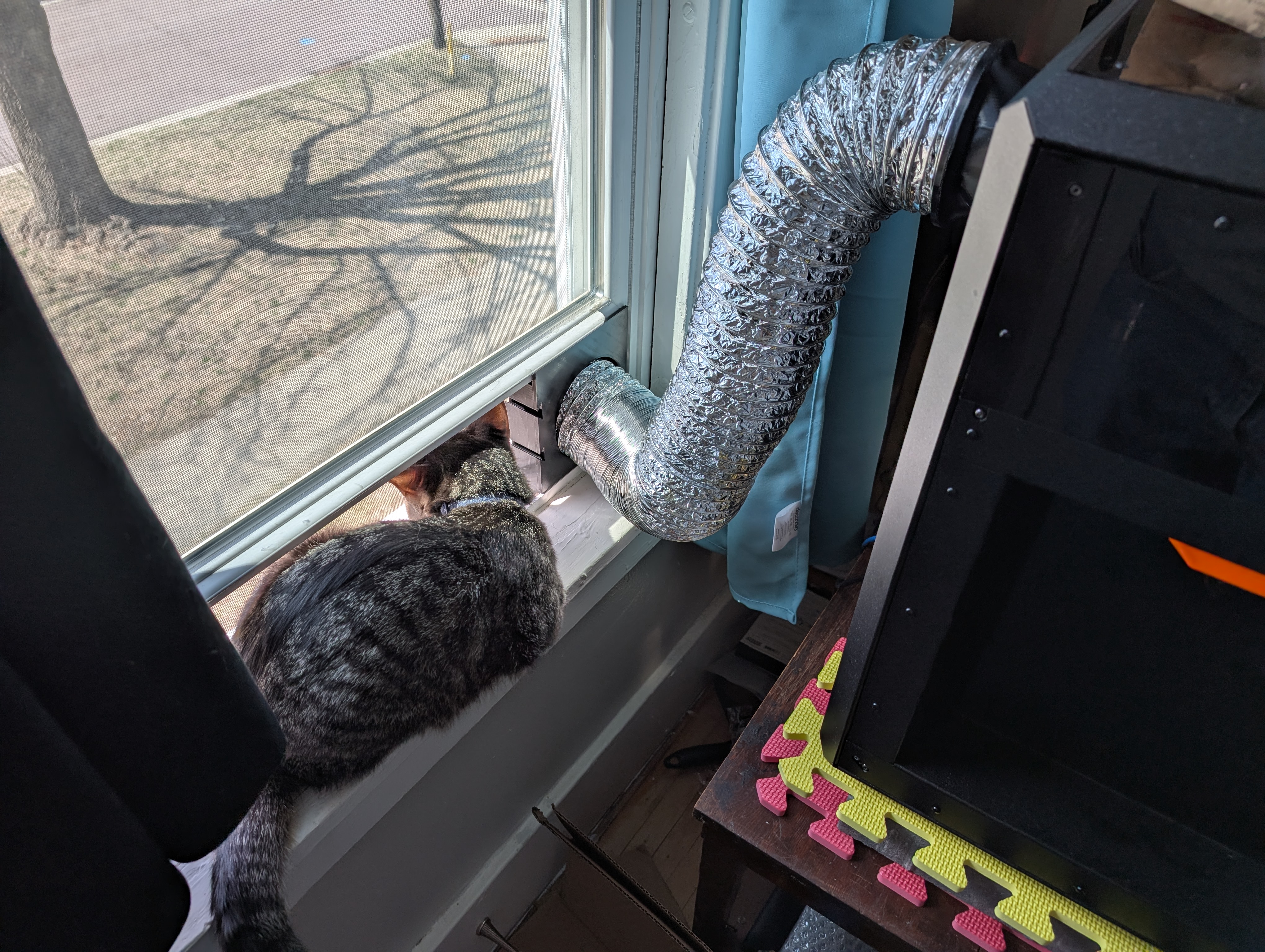 Prusa Core One rear exhaust vent to window vent adapter