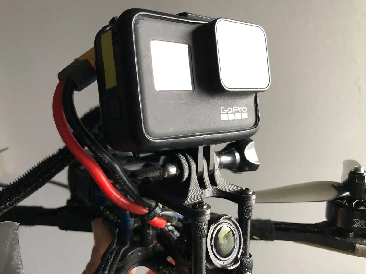 Parametric GoPro Mount (Drone) by Kermit, Download free STL model