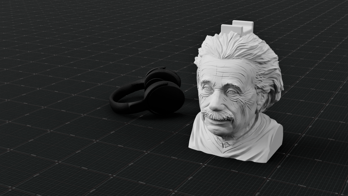 Miniatura 2 do modelo 3D Albert Einstein Headphone Stand - Support Free