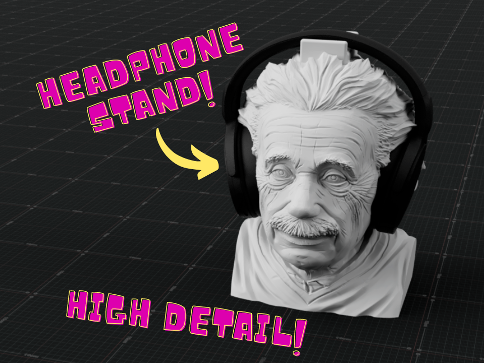 Albert Einstein Headphone Stand - Support Free