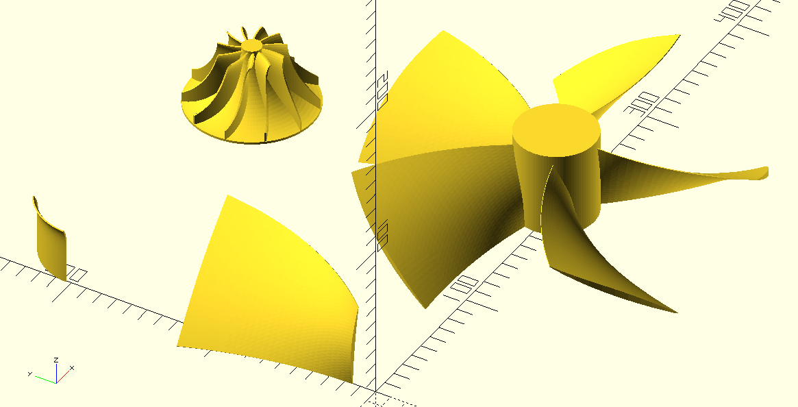OpenSCAD Generic Blades and Rotors