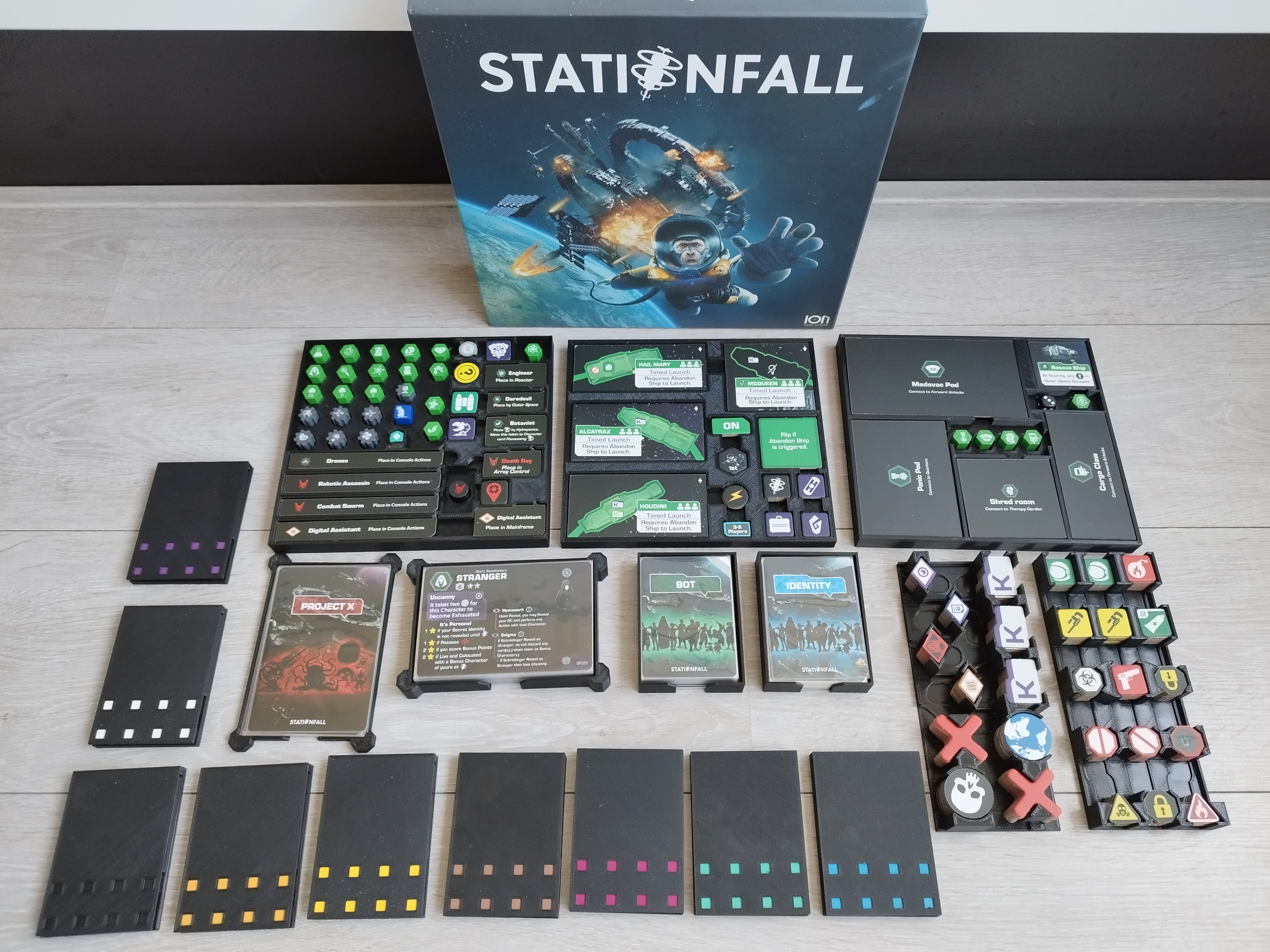 Stationfall boardgame storage solution / organizer / insert
