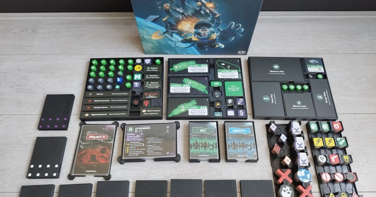 Stationfall boardgame storage solution / inserts by Freich Download