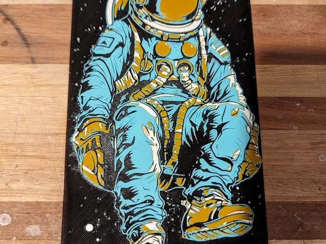Astronaut Floating in Space - HueForge