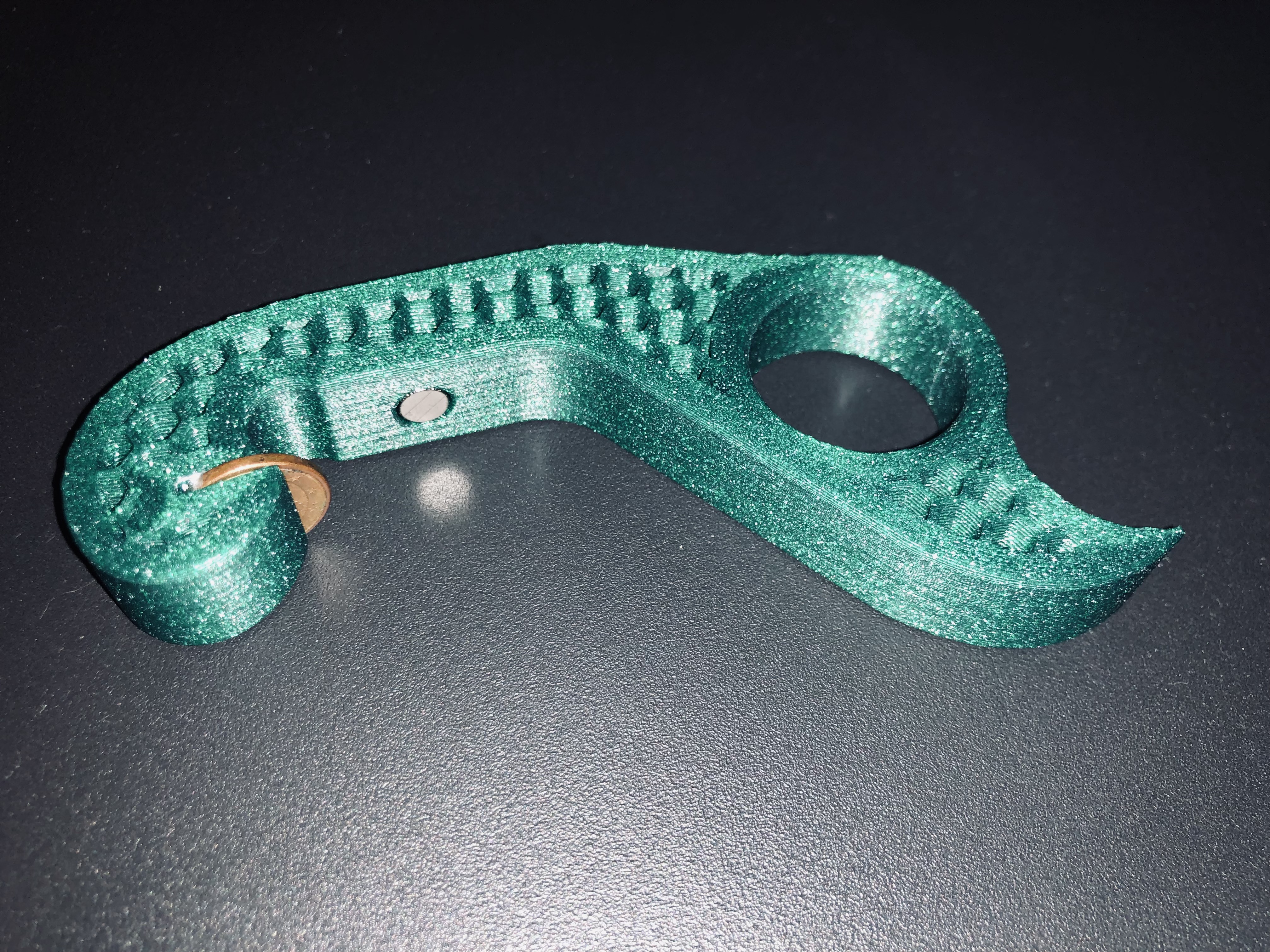 Hexagonal One-Hand Bottle Opener 3D model thumbnail