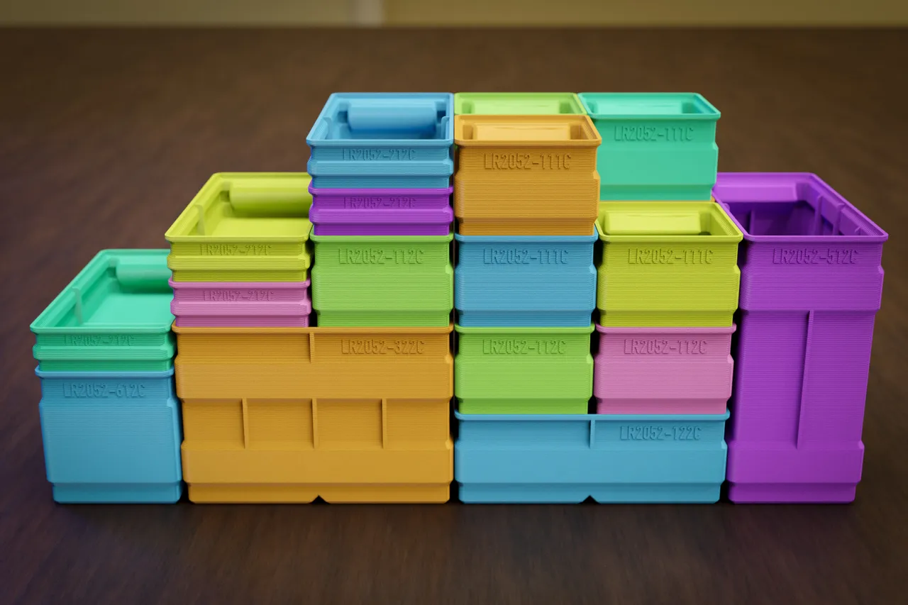 Stackable Storage Boxes Optimized for 3D Print by Lucky Resistor