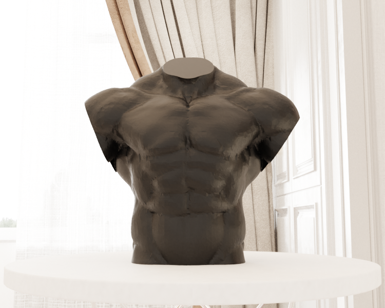 Muscular Man Torso STL File – Classic Sculpted Form 3D Printable Model