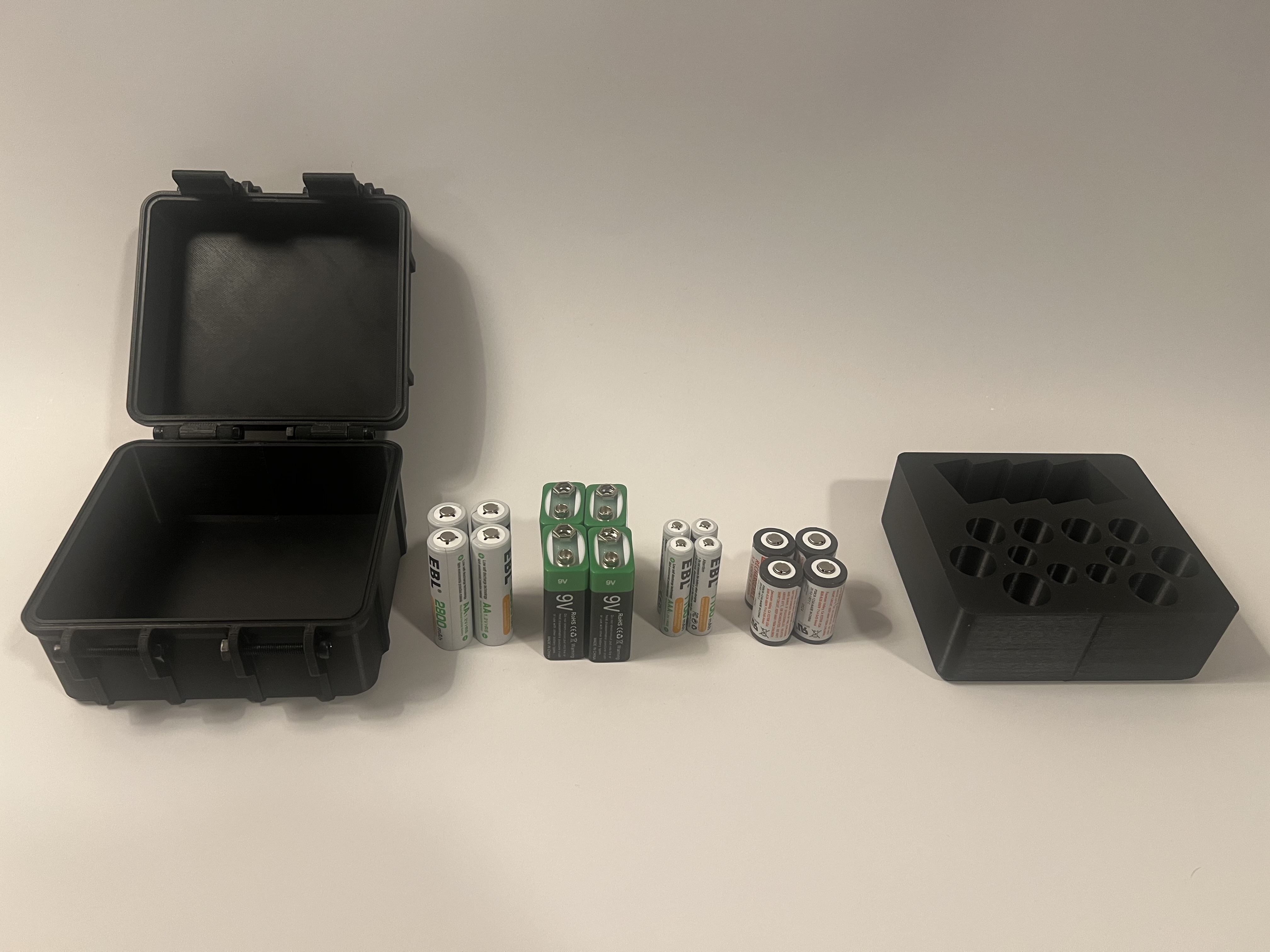 CR123 AA AAA 9V Battery Box Insert