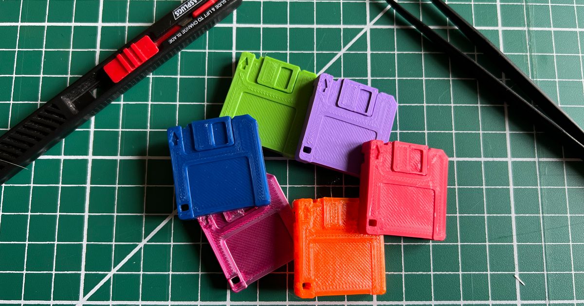 Micro Floppy Disk Material Swatch by mygadgetlife Download free STL