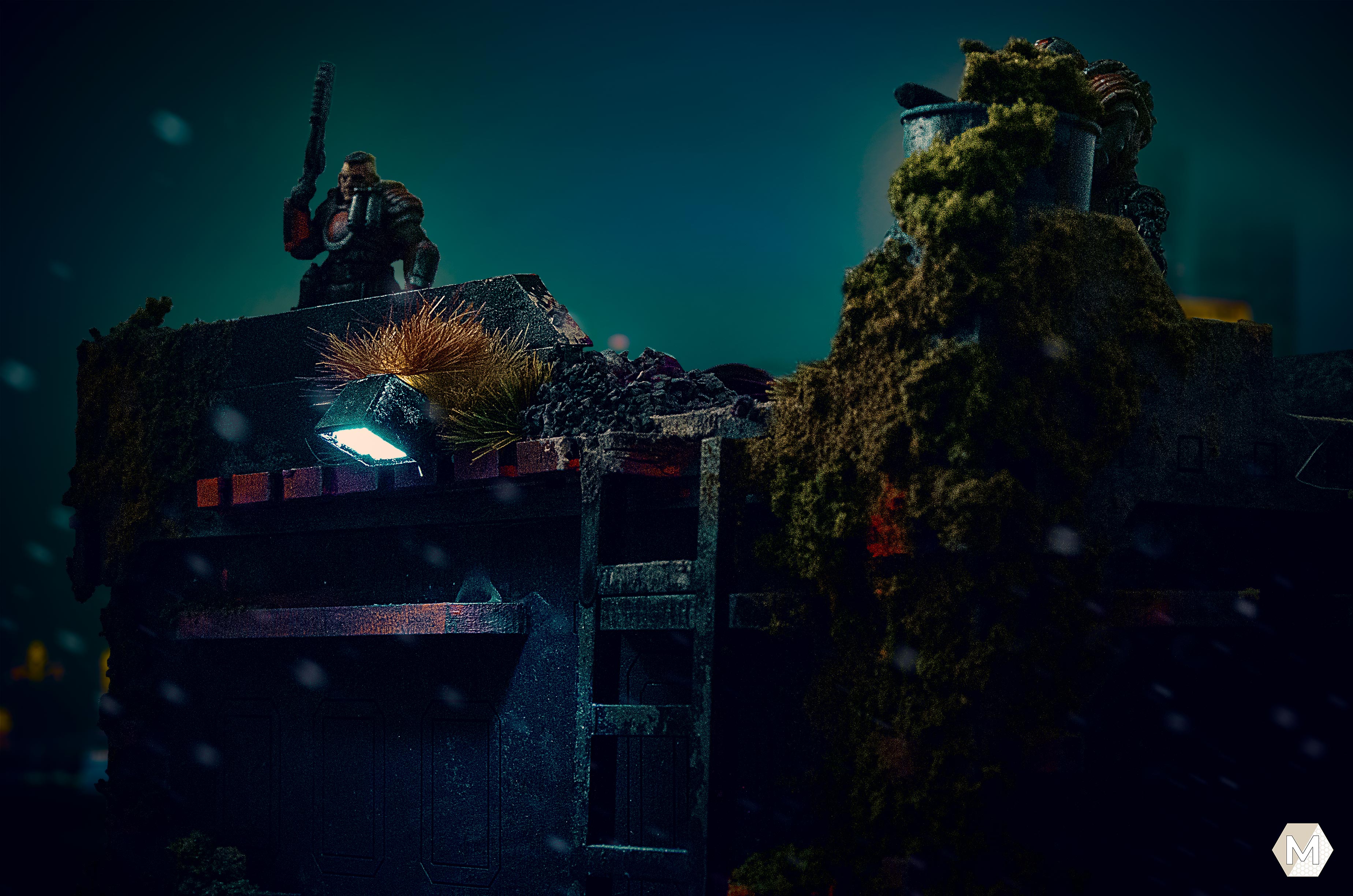 Security light for tabletop terrain building