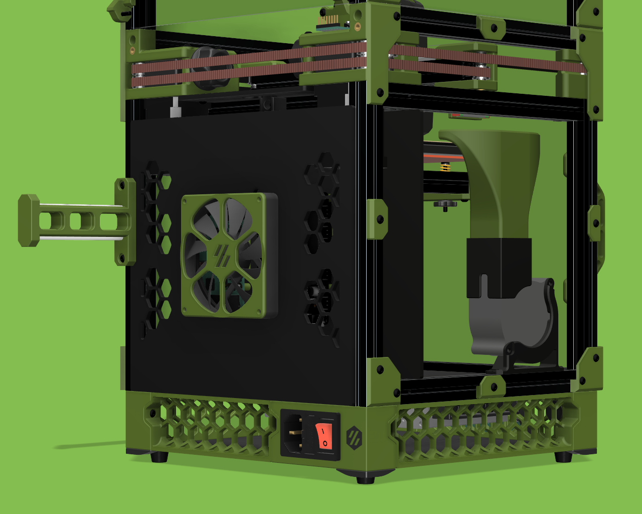 Voron V0.2 Lower Rear Panel with 8010 MCU fan by thrutheframe | Download free STL model ...