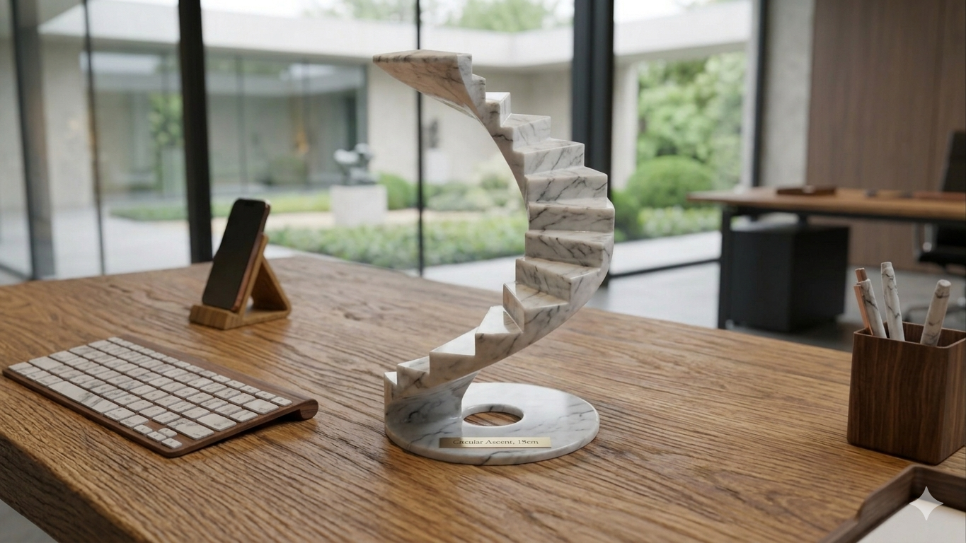 Minimalist Spiral Staircase Sculpture - Parametric Scale 3D model