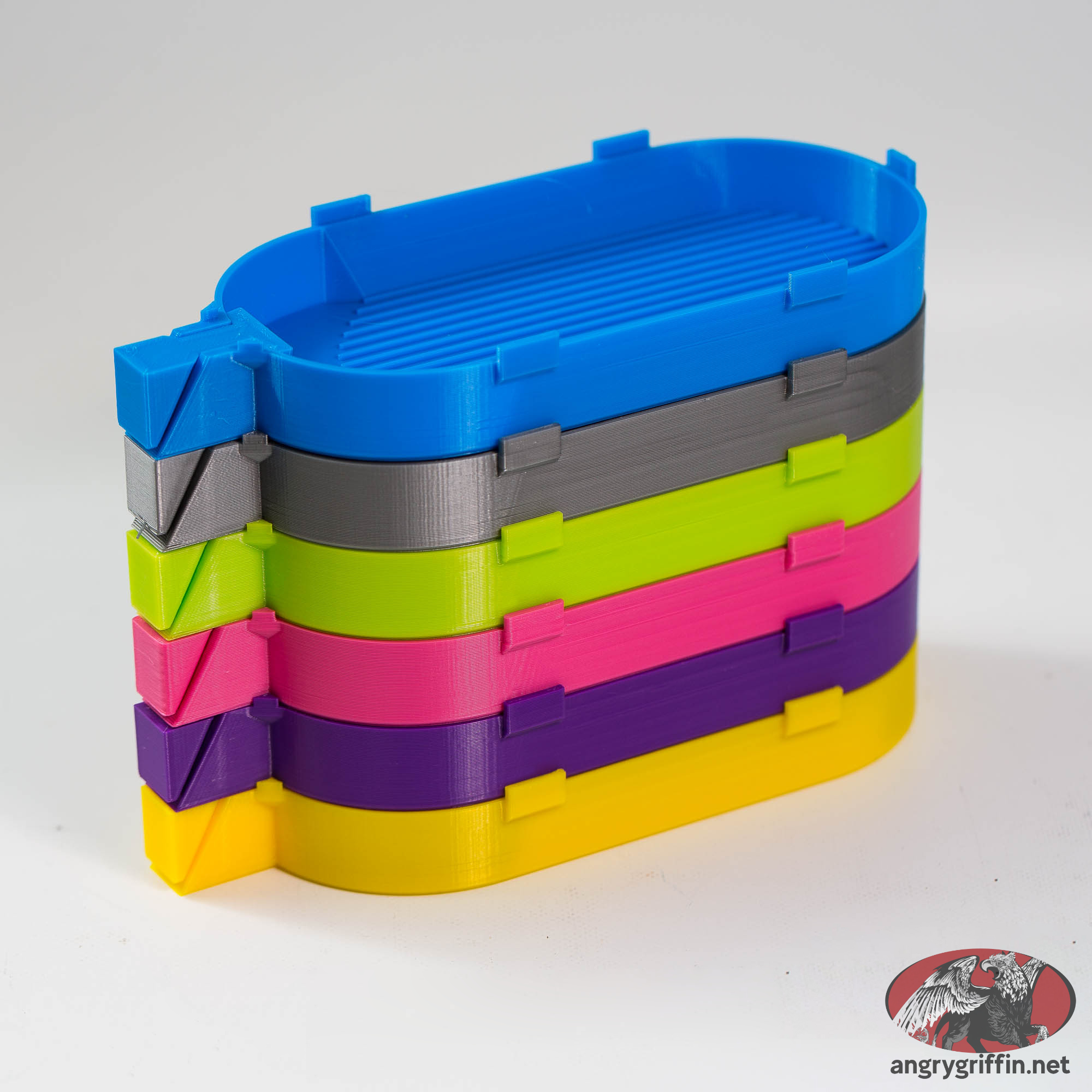 Diamond Bead Painting Rounded Stackable Tray With Lid And Plug