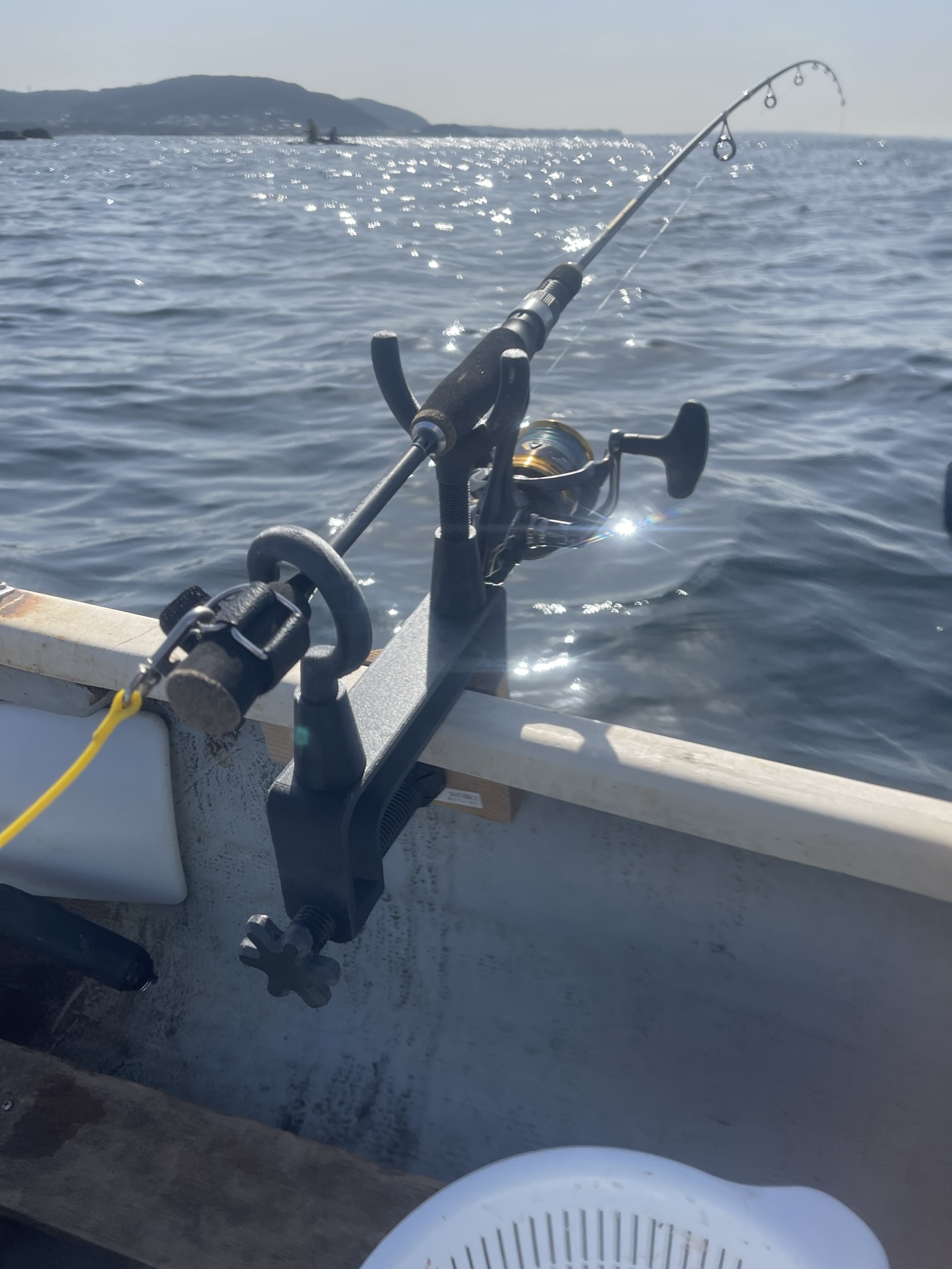 Fishing rod holder on boat