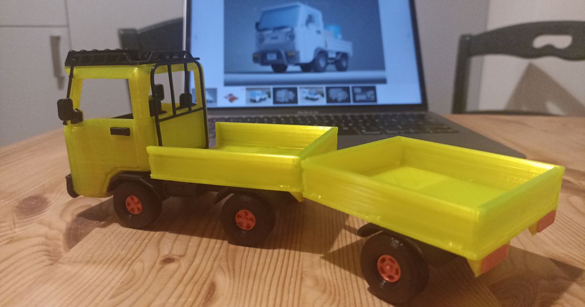 Trailer and tow hitch for the Kei Truck by Misael | Download free STL