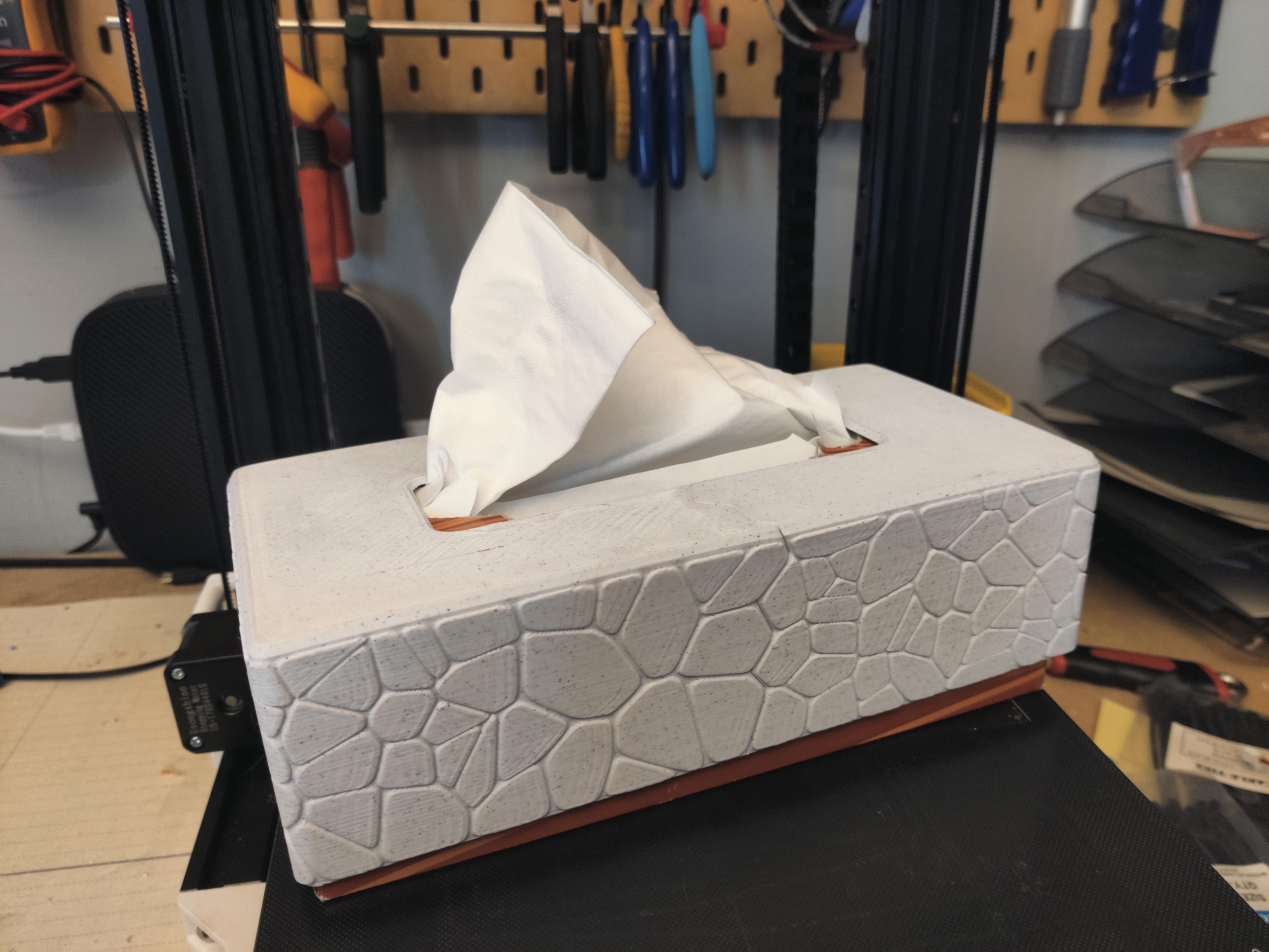TWO PIECE Tissue Box Cover (Curved Stone Pattern)
