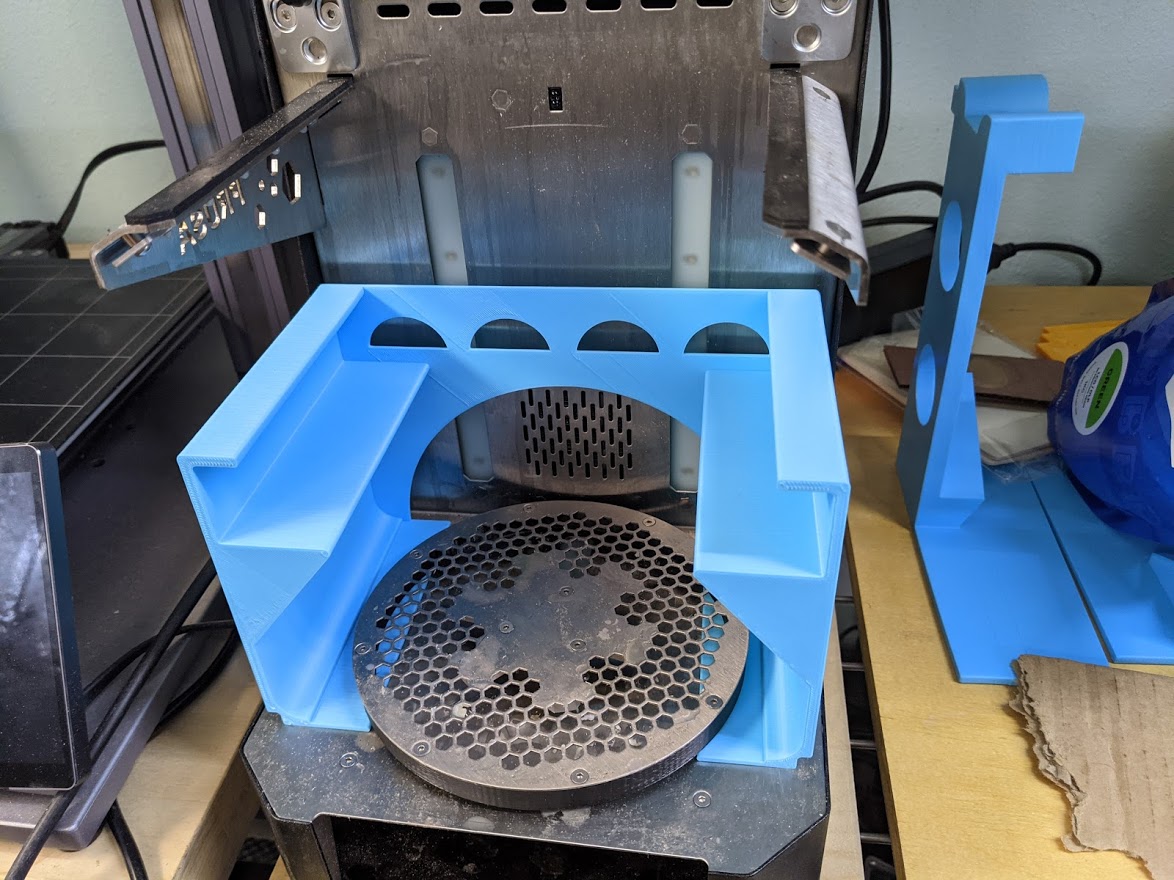 Resin printing vat holder for the Prusa CW1 drying mode